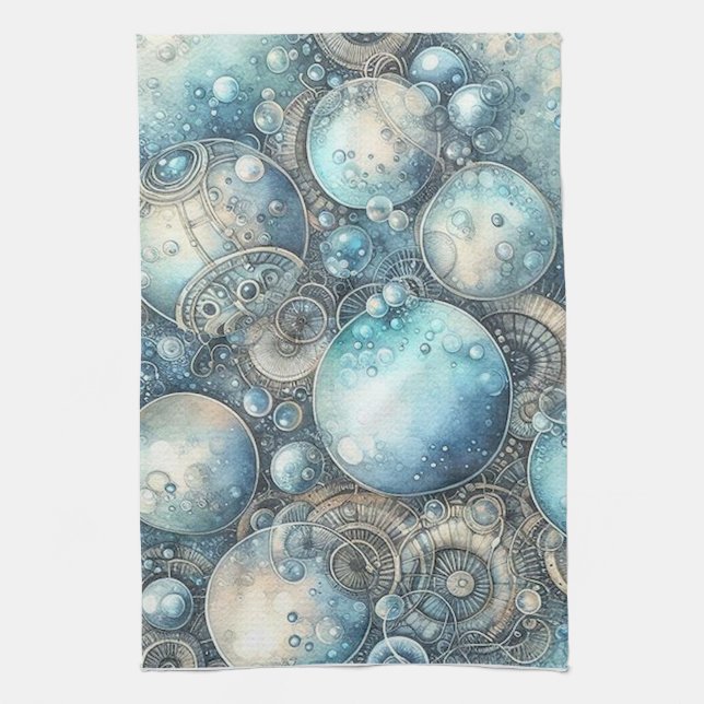 Steampunk Bubbles Küche Handtuch (Vertikal)
