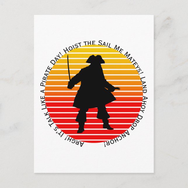 Steampunk Buccaneers sprechen wie ein Piratentag A Postkarte (Vorderseite)