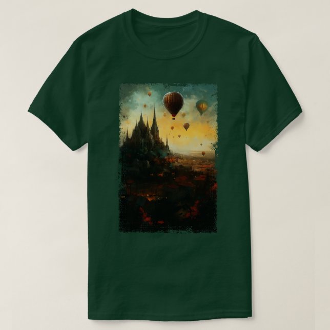 Steampunk Budapest Skyline 1 T-Shirt (Design vorne)