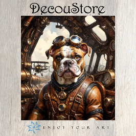 Steampunk Bulldog Decoupage Seidenpapier