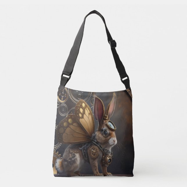 Steampunk Bunny Tragetaschen Mit Langen Trägern (Vorderseite)