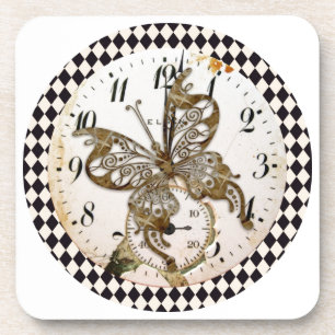 Steampunk Butterfly Round Getränkeuntersetzer