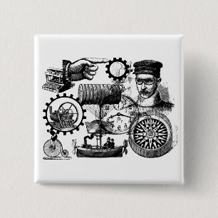 steampunk button