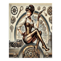 Steampunk Button-Up Art, Poster 2, Glamour & Vinta