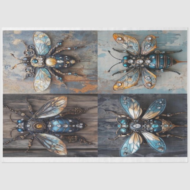 Steampunk Buzz Collage (4) von Elsie Lane Seidenpapier (Vorderseite)