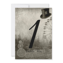 Steampunk Carnival Top Hat Wedding Tischnummer
