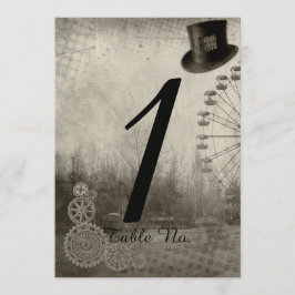 Steampunk Carnival Top Hat Wedding Tischnummer