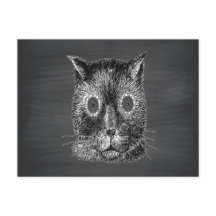 Steampunk Cat Black Chalkboard