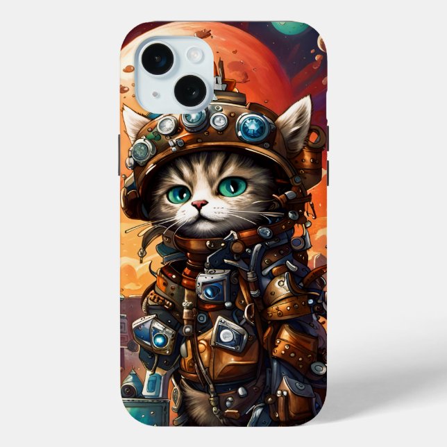 Steampunk Cat I Case-Mate iPhone Hülle (Rückseite)