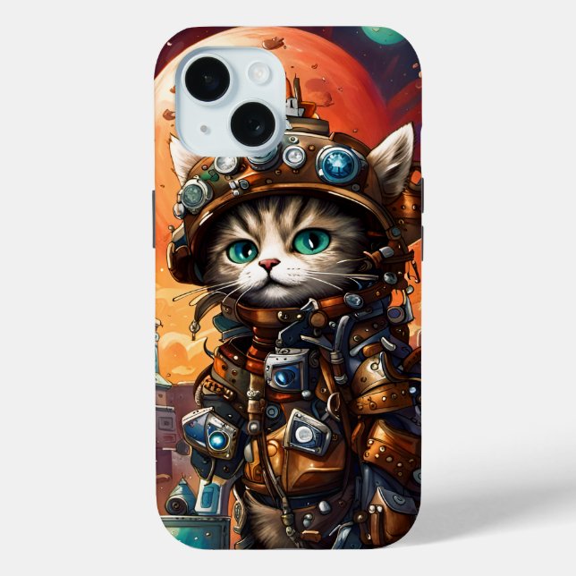 Steampunk Cat I Case-Mate iPhone Hülle (Rückseite)