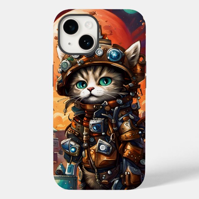 Steampunk Cat I Case-Mate iPhone Hülle (Rückseite)