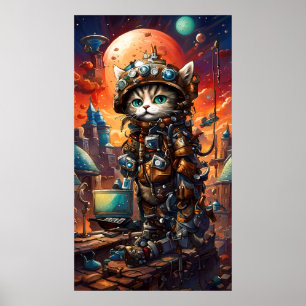 Steampunk Cat I Poster