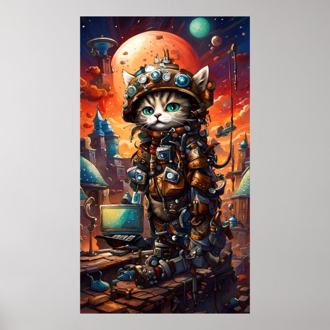 Steampunk Cat I Poster (Vorne)