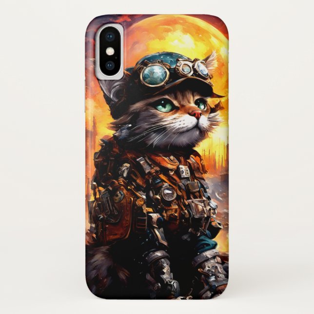Steampunk Cat II Case-Mate iPhone Hülle (Rückseite)