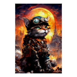 Steampunk Cat II Poster
