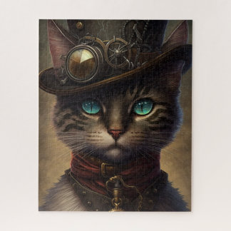 Steampunk Cat Jigsaw Puzzle, Retrofuturistische Ka Puzzle