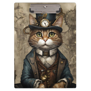 Steampunk Cat Klemmbrett