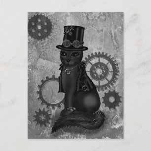 Steampunk Cat Postkarte