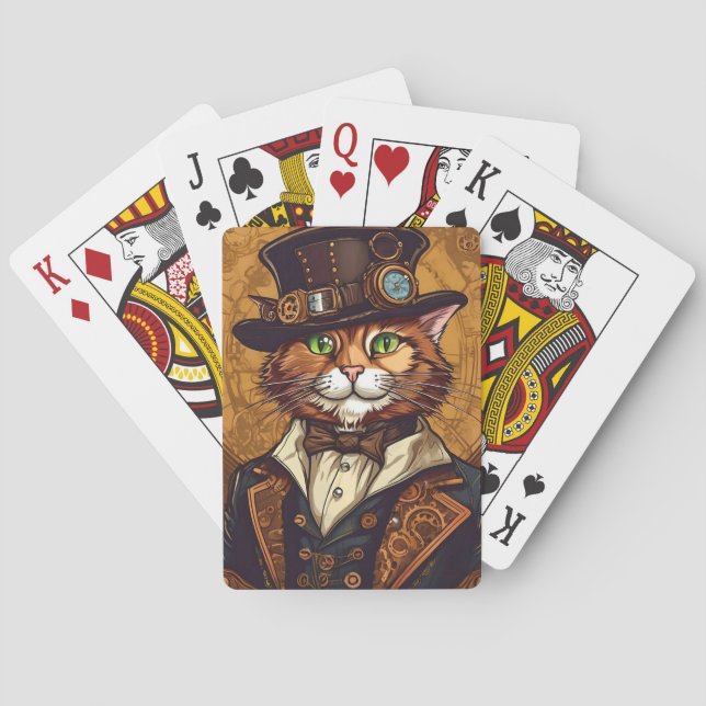 STEAMPUNK CAT Spielkarten (Rückseite)