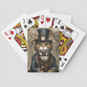 Steampunk Cat Spielkarten
