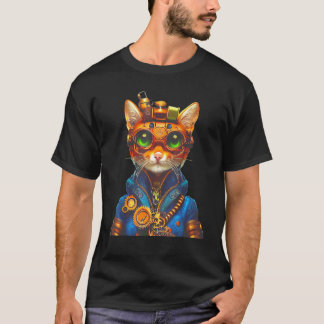 Steampunk Cat Steam Punk Kitten Goggles Cogs Victo T-Shirt