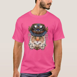 Steampunk Cat Steampunk Kitten Yellow Cat Cosplay T-Shirt