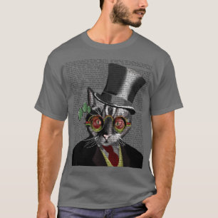 Steampunk Cat - Top Hut und rot-gelbe Brille