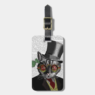 Steampunk Cat - Top Hut und rot-gelbe Brille Gepäckanhänger