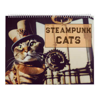 Steampunk Cats Retro Futuristic Felines Viktoriani Kalender