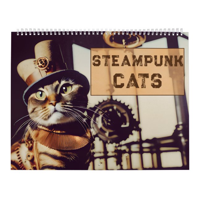 Steampunk Cats Retro Futuristic Felines Viktoriani Kalender (Titelbild)