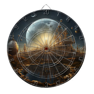 Steampunk Celestial Dartboard Dartscheibe