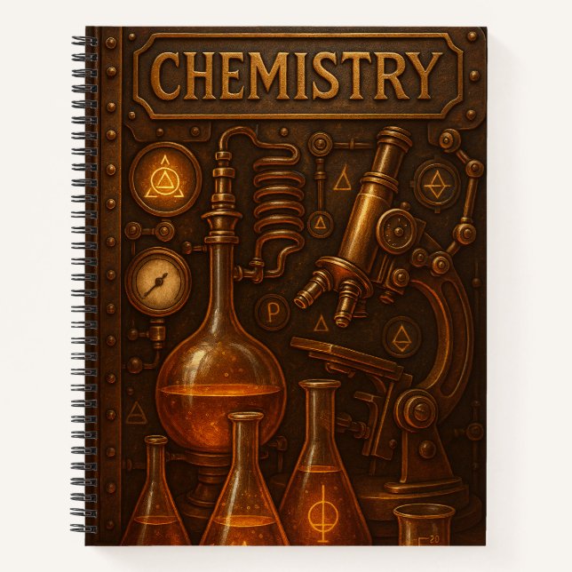 Steampunk Chemistry. Retro Science. Notizbuch (Vorderseite)