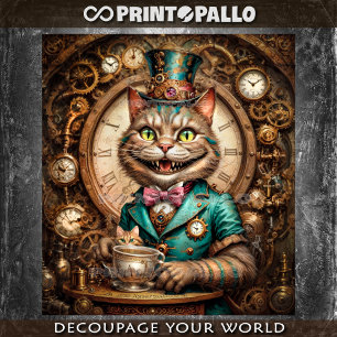 Steampunk Cheshire Cat - Alice im Wunderland Seidenpapier