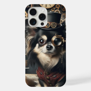 Steampunk Chihuahua Funny Long Haired Chi iPhone 15 Pro Max Hülle