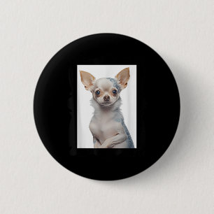 Steampunk Chihuahua Hund mit Groovy Tattoos Dog Da Button