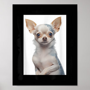 Steampunk Chihuahua Hund mit Groovy Tattoos Dog Da Poster