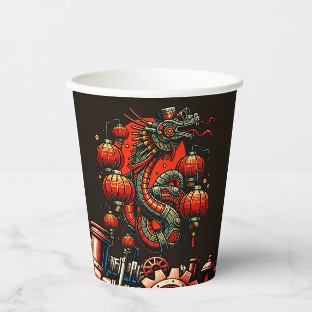 Steampunk Chinese New Year Snake Pappbecher (Vorderseite)