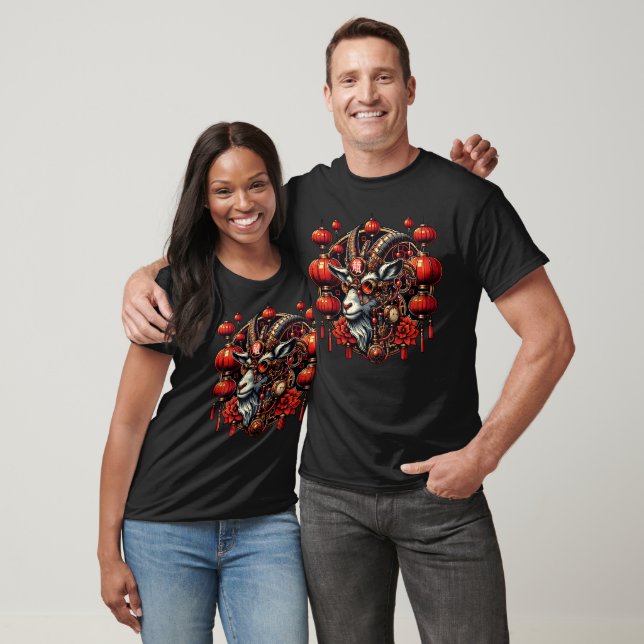 Steampunk Chinesisches Neujahrs Ziege T-Shirt (Unisex)