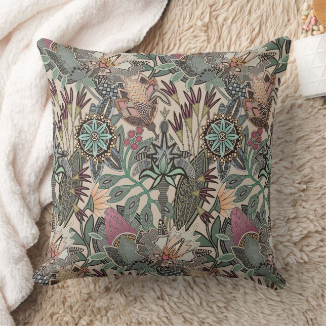Steampunk Chintz Beige Kissen (Decke)