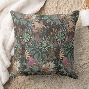 Steampunk-Chintz grau Kissen