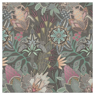 Steampunk-Chintz-Kakao Stoff
