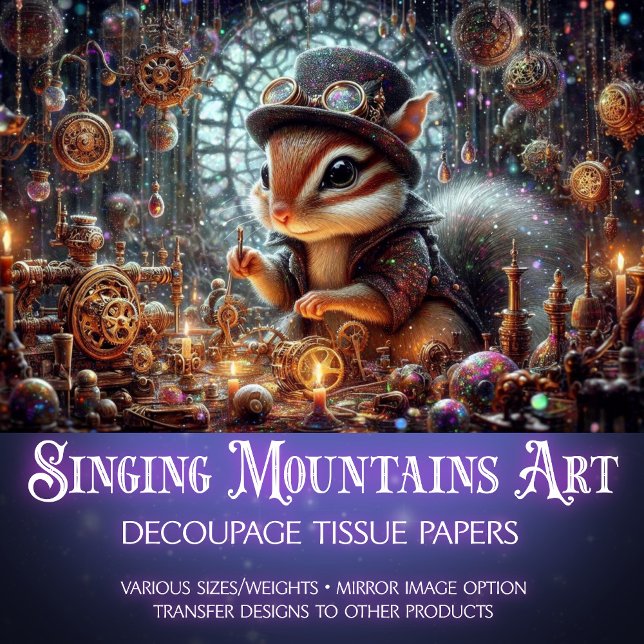 Steampunk Chipmunk Mechanischer Dream Decoupage Seidenpapier (Von Creator hochgeladen)