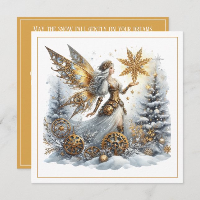 Steampunk Christmas – Golden Fairy with Snowflake  (Vorne/Hinten)