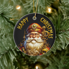 Steampunk Christmas Santa Keramik Ornament