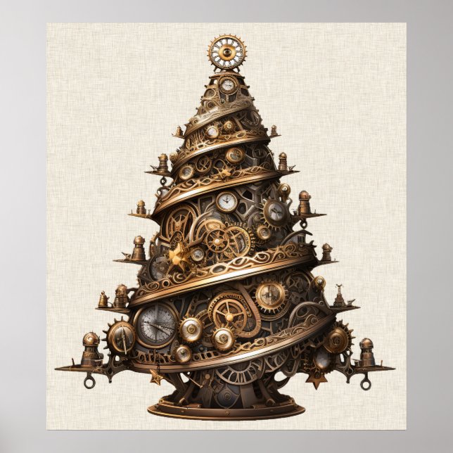 Steampunk Christmas Tree Poster (Vorne)