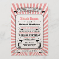 Steampunk Circus Hochzeit Einladung Rosa