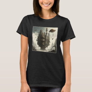 Steampunk City Artwork Retro Scifi Mechanisches Ge T-Shirt