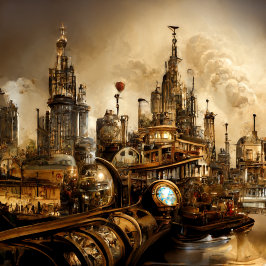 Steampunk City Dankeskarte
