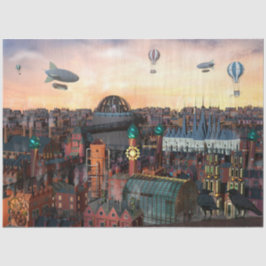 Steampunk City Gebäude Decoupage 20x30 Seidenpapier