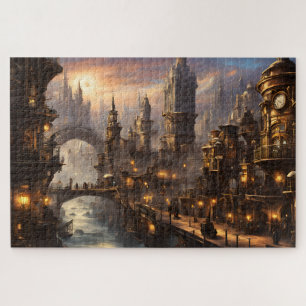 Steampunk City in Twilight Puzzle